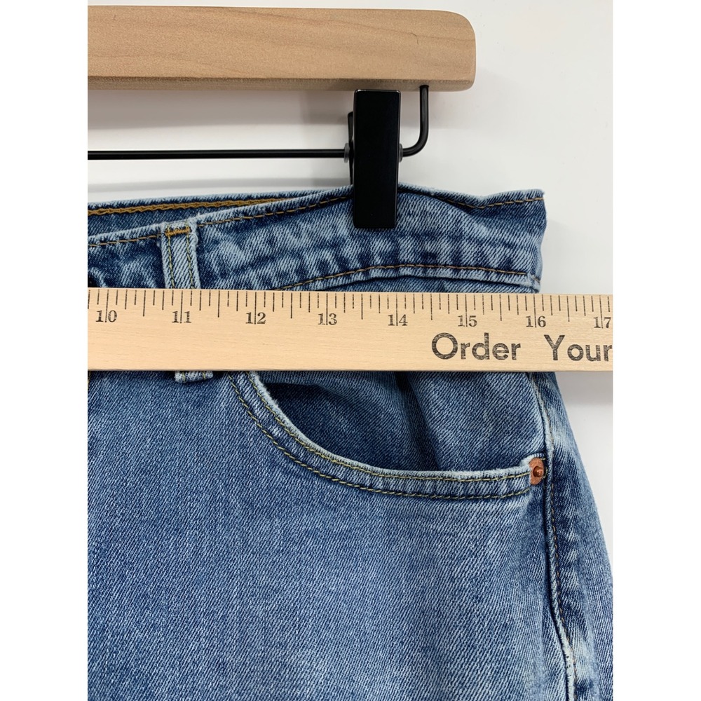 Levis 505 Jeans Mens 33x32 Blue Straight Leg Workwear Distressed Denim Pants - Picture 7 of 11